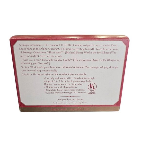 Hallmark Keepsake Ornament Star Trek Deep Space Nine Runabout U.S.S. Rio Grande - Picture 2 of 9